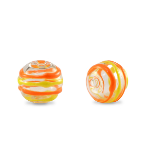 Handbemalt Glasperlen 8mm Transparent-yellow orange