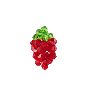 Top Facett Perlen Anh&auml;nger Erdbeere Red-green