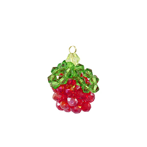 Top Facett Perlen Anh&auml;nger Himbeere Gold-red green