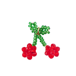 Top Facett Perlen Anh&auml;nger Kirschen Gold-red green