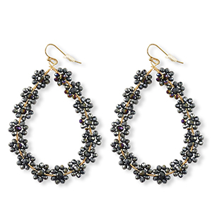 Top Facett Perlen Ohrringe Tropfen Gold-midnight blue