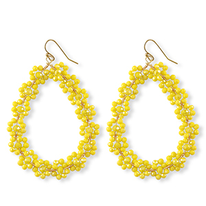 Top Facett Perlen Ohrringe Tropfen Gold-yellow