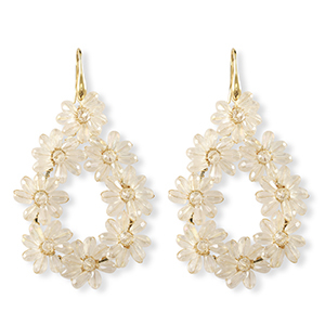 Top Facett Perlen Ohrringe Tropfen Gold-transparent