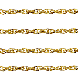Stainless Steel - Rostfrei Stahl Schmuckzubeh&ouml;r Gliederkette Twist Gold