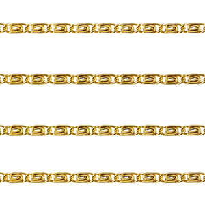 Stainless Steel - Rostfrei Stahl Schmuckzubeh&ouml;r Gliederkette Twist Gold