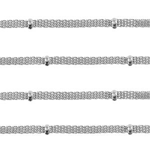 Stainless Steel - Rostfrei Stahl Schmuckzubeh&ouml;r Gliederkette Silver