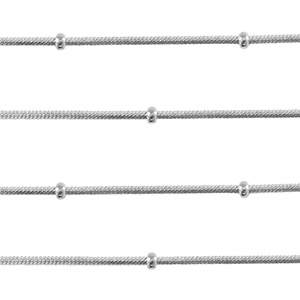 Stainless Steel - Rostfrei Stahl Schmuckzubeh&ouml;r Gliederkette Schlangen Kette mit Kugel Silver