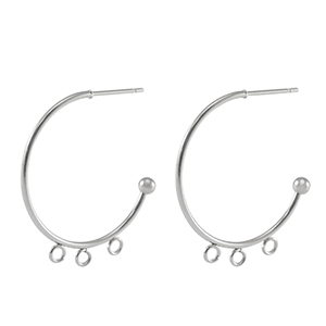 Ohrringe aus Stainless Steel - Rostfreiem Stahl Ohrstecker Creolen Silver
