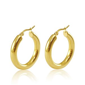 Ohrringe aus Stainless Steel - Rostfreiem Stahl Creolen 30mm Gold