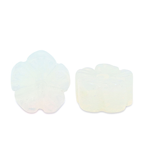 Naturstein Perlen Glas Blume Transparent white