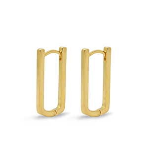 Metall Zubeh&ouml;r DQ Ohrringe Creolen Oval Gold (Nickelfrei)