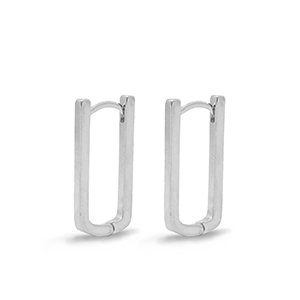 Metall Zubeh&ouml;r DQ Ohrringe Creolen Oval Silber (Nickelfrei)