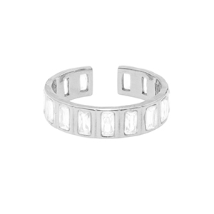 Ringe aus Stainless Steel - Rostfreiem Stahl Crystal Silber
