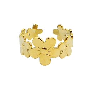 Ringe aus Stainless Steel - Rostfreiem Stahl Blume Gold