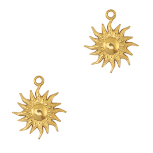 Stainless Steel - Rostfrei Stahl Anh&auml;nger Sonne Gold