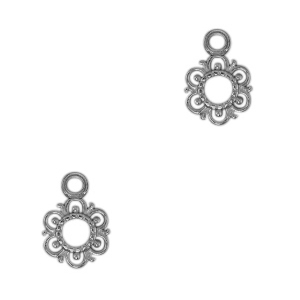 Stainless Steel - Rostfrei Stahl Anh&auml;nger Blume Antik silber