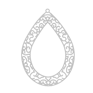 Stainless Steel - Rostfrei Stahl Anh&auml;nger Bohemian Tropfen Silver