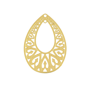 Stainless Steel - Rostfrei Stahl Anh&auml;nger Bohemian Tropfen Gold