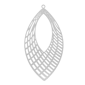 Stainless Steel - Rostfrei Stahl Anh&auml;nger Bohemian Blatt Silver
