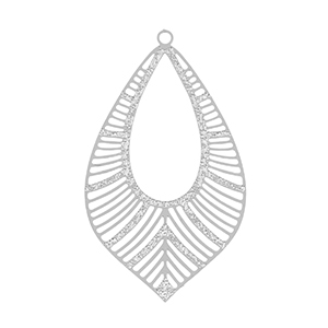 Stainless Steel - Rostfrei Stahl Anh&auml;nger Bohemian Blatt Silver