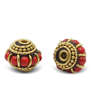 Bohemian-Perlen Red-antique gold