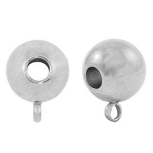 Stainless Steel - Rostfrei Stahl Perlen mit &Ouml;se 10mm Silver