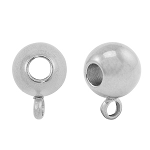 Stainless Steel - Rostfrei Stahl Perlen mit &Ouml;se 8mm Silver