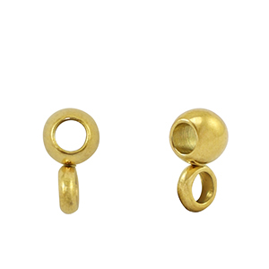 Stainless Steel - Rostfrei Stahl Perlen mit &Ouml;se 4mm Gold