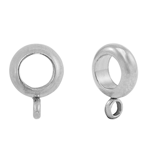 Stainless Steel - Rostfrei Stahl Perlen Disc mit &Ouml;se Silver