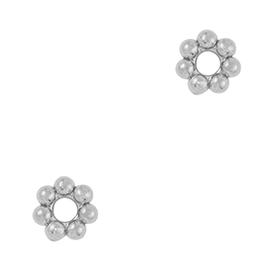 Stainless Steel - Rostfrei Stahl Perlen Spacer Bali Ringe 4mm Silver