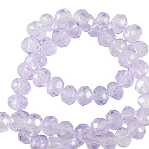 Top Glas Facett Perlen 6x4mm rondellen Light violet purple