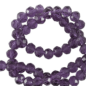 Top Glas Facett Perlen 6x4mm rondellen Eminence purple