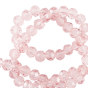 Top Glas Facett Perlen 4x3mm rondellen Peachy pink