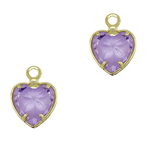 Anh&auml;nger Kristallglas Herz Light lilac-gold