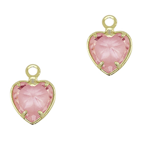 Anh&auml;nger Kristallglas Herz Pink-gold