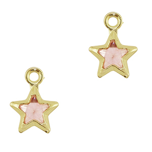 Anh&auml;nger Kristallglas Stern Pink-gold