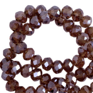 Top Glas Facett Perlen 4x3mm rondellen Aubergine purple-pearl shine coating