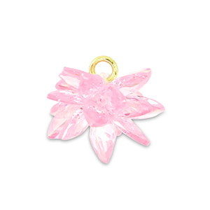 Zirkonia-Anh&auml;nger Blume Pink