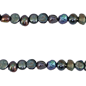 S&uuml;&szlig;wasserperlen Nugget 4-5mm Dark peacock blue