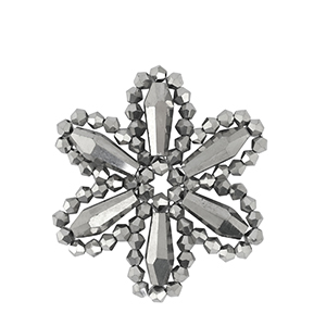 Top Facett Perlen Anh&auml;nger Blume Metallic anthracite