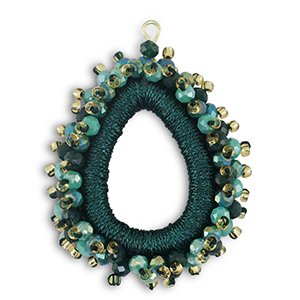Top Facett Anh&auml;nger Tropfen Multicolour - Dark Teal Green