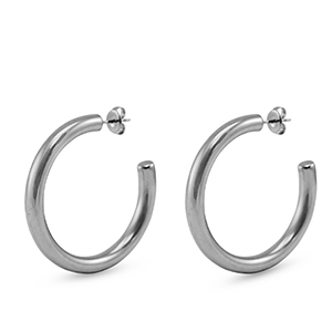 Ohrringe / Ohrstecker aus Stainless Steel - Rostfreiem Stahl Creolen Silver