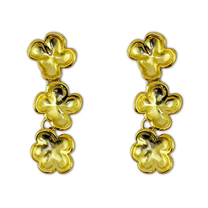 Ohrringe aus Stainless Steel - Rostfreiem Stahl Ohrstecker Blume Gold