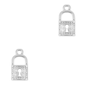 Brass TQ Metall Anh&auml;nger Schloss Silver