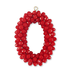 Top Facett Anh&auml;nger Oval Red