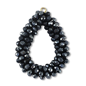 Top Facett Anh&auml;nger Tropfen Midnight Blue