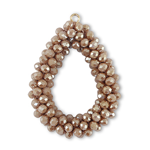 Top Facett Anh&auml;nger Tropfen Taupe brown