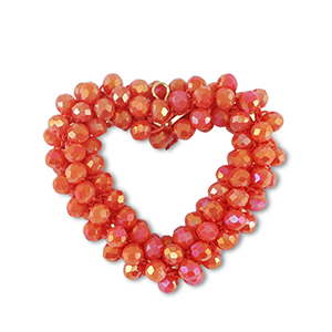 Top Facett Anh&auml;nger Herz Fiery red