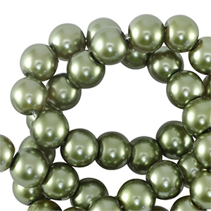 Glaswachsperlen 8mm Dark lime green