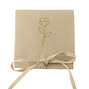 Schmuckbeutel Flower Latte beige-gold